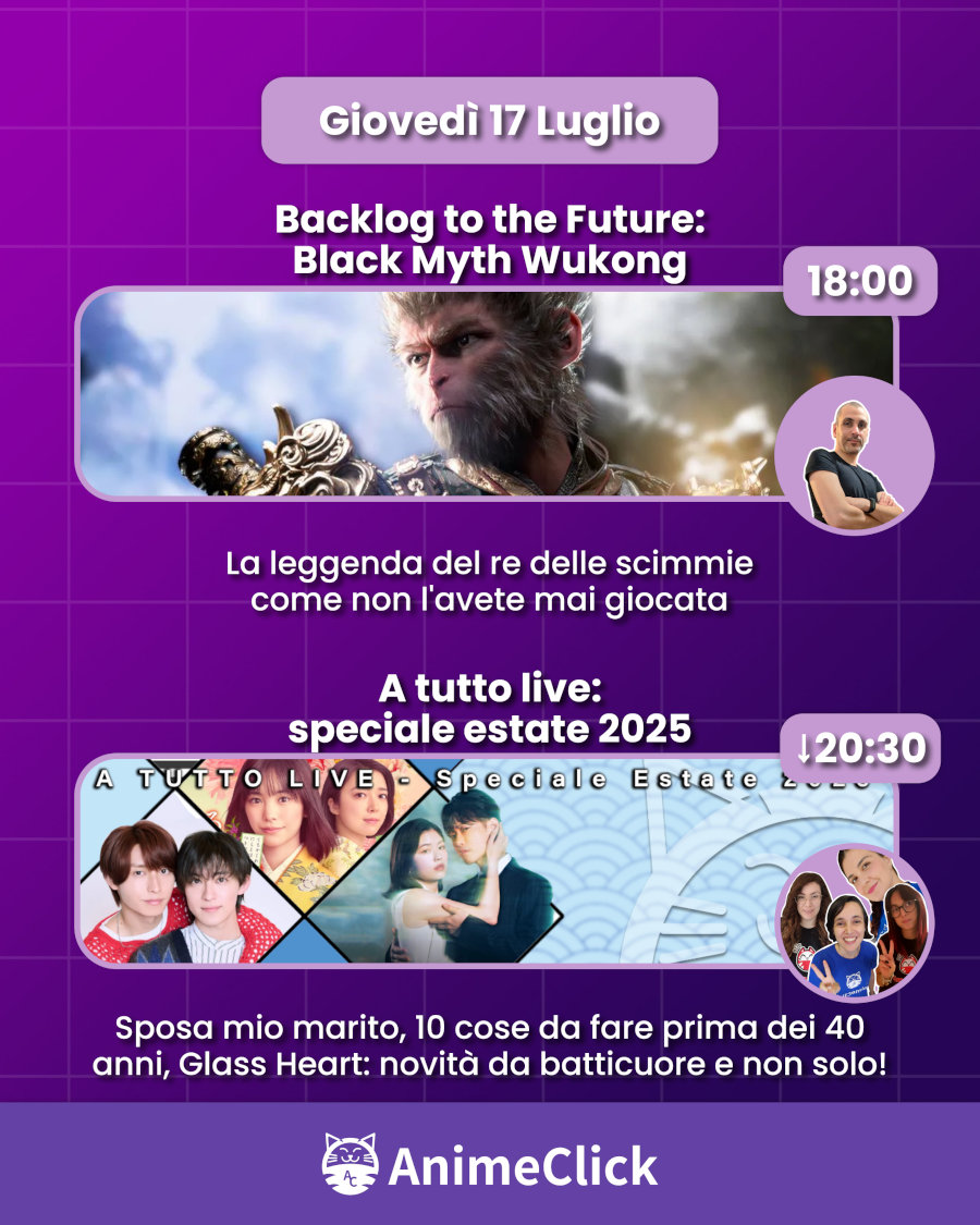 AnimeClick su Twitch: programma dal 14 al 20 luglio AnimeClick su Twitch: programma dal 14 al 20 luglio